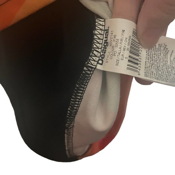 DESIGUAL Margaret Abstract Geometric Colorful Sleeveless Dress w/Mesh Neckline - Picture 5 of 12